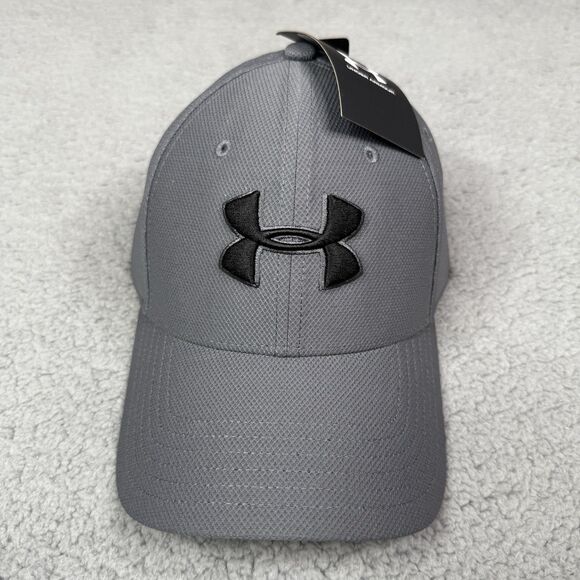 Under Armour Hat Cap Mens M/L Gray Black Logo UA Blitzing 3.0 Stretch Fit NWT - Picture 2 of 9